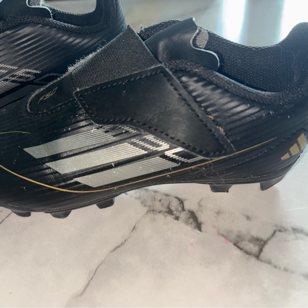 Kids Black and Silver Soccer cleats